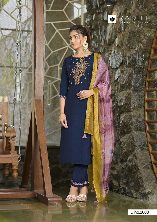 Nazakat By Kadlee Viscose Weaving Designer Kurti With Bottom Dupatta Wholesale Price In Surat